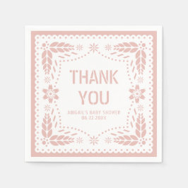 バラ金ゴールドパペルピカドサンキューベビーガールシャワー スタンダードカクテルナプキン