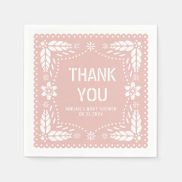 バラ金ゴールドパペルピカドサンキューベビーガールシャワー スタンダードカクテルナプキン