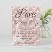 バラ金ゴールドパリ赤面ピンクバースデーパーティー 招待状 (スタンド正面)
