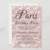 バラ金ゴールドパリ赤面ピンクバースデーパーティー 招待状 (正面)