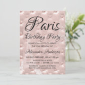 バラ金ゴールドパリ赤面ピンクバースデーパーティー 招待状 (スタンド正面)