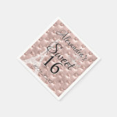 バラ金ゴールドパリSweet sixteenバースデーパーティー スタンダードカクテルナプキン (角)