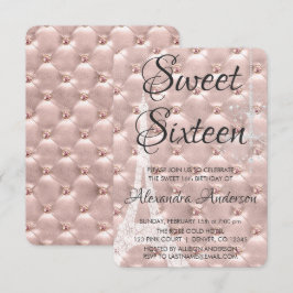 バラ金ゴールドパリSweet sixteenバースデーパーティー 招待状