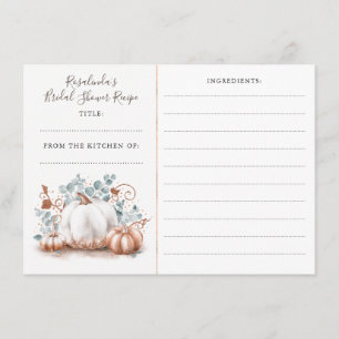 バラ金ゴールドパンプキン秋ブライダルシャワーレシピ エンクロージャーカード