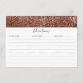 バラ金ゴールドパンプキン秋ブライダルシャワーレシピ エンクロージャーカード (裏面)