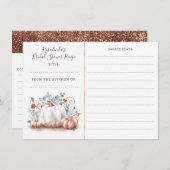 バラ金ゴールドパンプキン秋ブライダルシャワーレシピ エンクロージャーカード (正面/裏面)