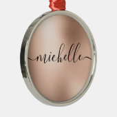 バラ金ゴールドパーソナライズされたクリスマス メタルオーナメント (右)