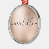 バラ金ゴールドパーソナライズされたクリスマス メタルオーナメント (左)