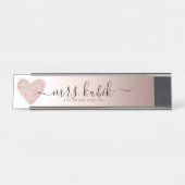 バラ金ゴールドパーソナライズされたグリッターデスク名プレート デスクネームプレート (正面)