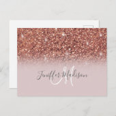 バラ金ゴールドパーソナライズされたグリッター名                ポストカード (正面/裏面)