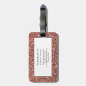 バラ金ゴールドパーソナライズされたグリッター名 ラゲッジタグ (裏面縦)