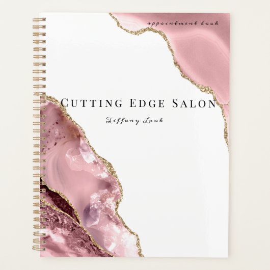 バラ金ゴールドパーソナライズされたヘアアポイントメントブック プランナー手帳 (正面)
