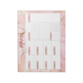 バラ金ゴールドパーソナライズされた週間プランナー ノートパッド (回転)