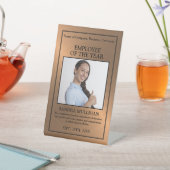 バラ金ゴールドパーソナライズされた/写真 – 社員賞 台座サイン (インサイチュ)