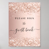 バラ金ゴールドパーティーゲストブックサイン ポスター (正面)