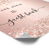 バラ金ゴールドパーティーゲストブックサイン ポスター (角)