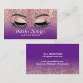 バラ金ゴールドパープルまグラデーションつげエクステンションサロン 名刺 (正面/裏面)