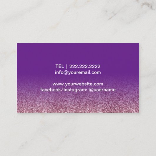 バラ金ゴールドパープルまグラデーションつげエクステンションサロン 名刺 (裏面)