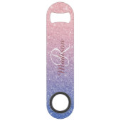 バラ金ゴールドパープルグリッターグラデーションモノグラムスタイリッシュ スピード栓抜き (正面)