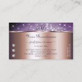 バラ金ゴールドパープルグリッタースターズダイアモンズモノグラム 名刺 (裏面)