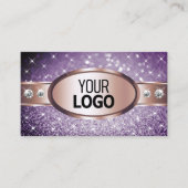 バラ金ゴールドパープルグリッタースターズダイヤモンド追加ロゴ 名刺 (正面)
