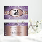 バラ金ゴールドパープルグリッタースターズダイヤモンド追加ロゴ 名刺
