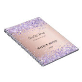 バラ金ゴールドパープルグリッター名署名業務 ノートブック (右側)