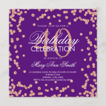 バラ金ゴールドパープルグリッター紙吹雪40th誕生日