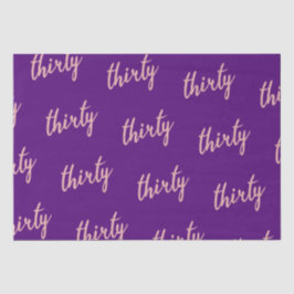 バラ金ゴールドパープルバースデーパーティーグリッター"Thirty" 薄葉紙