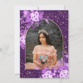 バラ金ゴールドパープルフローラティアラ王女キンセアニェラ 招待状 (裏面)