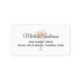 バラ金ゴールドパームツリーウェディングRSVP差出人住所 ラベル