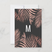 バラ金ゴールドパームツリーフロンズブラックモダン セーブザデート (裏面)