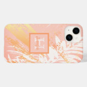 バラ金ゴールドパーム葉株モノグラム Case-Mate iPhoneケース (裏面 (横))