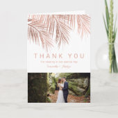 バラ金ゴールドパーム2写真感謝していユー結婚ズ サンキューカード (正面)