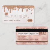 バラ金ゴールドパールコッパーグリッターラグジュアリークレジットスタイル 名刺 (正面/裏面)