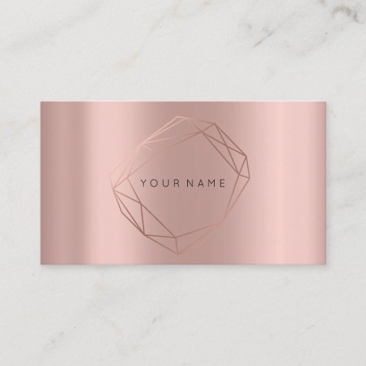 バラ金ゴールドパールポールフレームラックスカッパーピーチ 名刺 (正面)