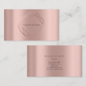 バラ金ゴールドパールポールフレームラックスカッパーピーチ 名刺 (正面/裏面)