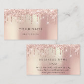 バラ金ゴールドパール抽象芸術シルクドリップスグリッター 名刺 (正面/裏面)