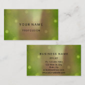 バラ金ゴールドパール抽象芸術ミニマルシルクグリーン 名刺 (正面/裏面)