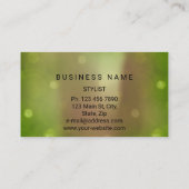 バラ金ゴールドパール抽象芸術ミニマルシルクグリーン 名刺 (裏面)