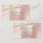 バラ金ゴールドパール抽象芸術ミニマルシルクマーブル 名刺 (正面/裏面)