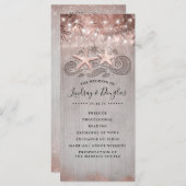 バラ金ゴールドヒトデのカップルビーチ結婚式プログラム プログラム (正面/裏面)