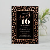 バラ金ゴールドヒョウアニマルプリントスウィート16 箔招待状 (立ち正面)