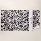 バラ金ゴールドヒョウパーソナライズされたプリント ビーチタオル (正面)