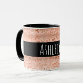 バラ金ゴールドヒョウパーソナライズされたプリント マグカップ (正面左)