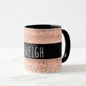 バラ金ゴールドヒョウパーソナライズされたプリント マグカップ (正面右)