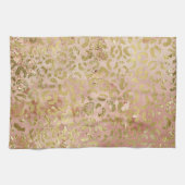 バラ金ゴールドヒョウ印刷 キッチンタオル (横)