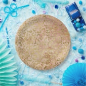 バラ金ゴールドヒョウ印刷 ペーパープレート (パーティー)