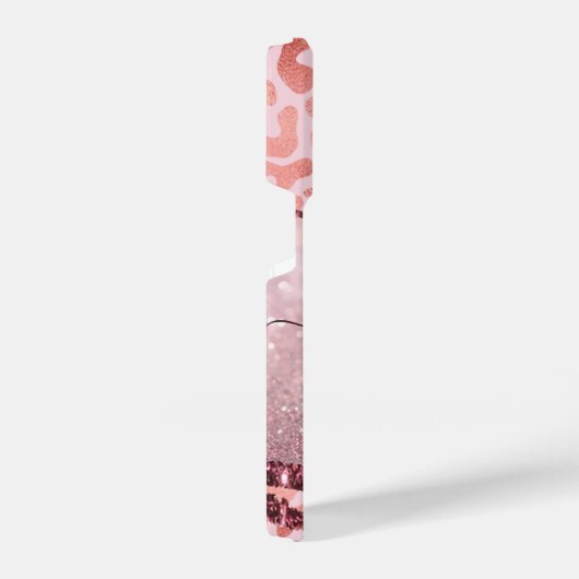 バラ金ゴールドヒョウ印刷 iPhoneケース (右側面)