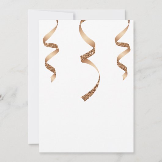 バラ金ゴールドヒール&シャンパンウィメンズ誕生日 招待状 (裏面)